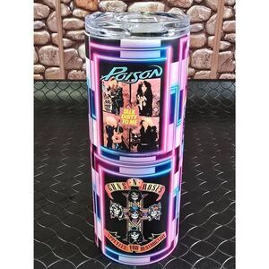 80's Hard Rock BandsDouble Walled  Stainless Steel Tumbler, Sublmation Ink #A53